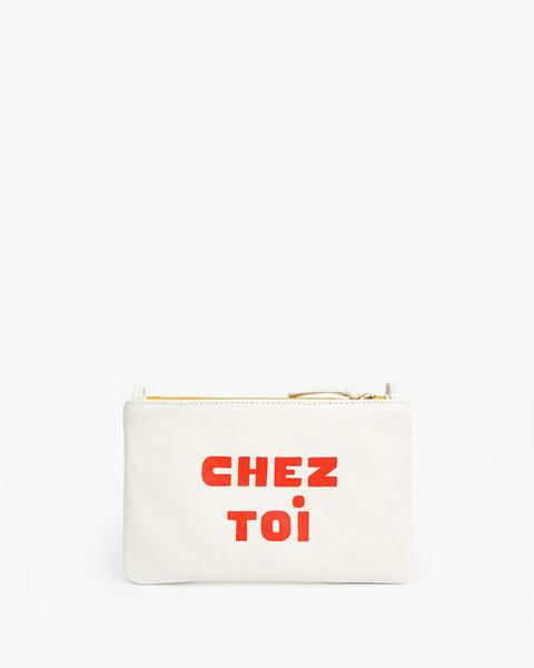 Clare V CHEZ MOI-CHEZ TOI Cream Wallet Clutch with Tabs