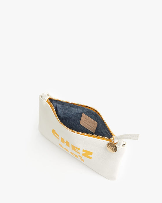 Clare V CHEZ MOI-CHEZ TOI Cream Wallet Clutch with Tabs