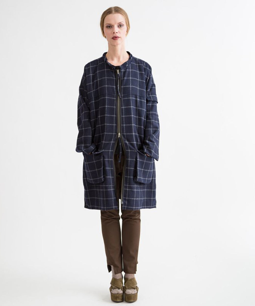 women's wool navy coat from Shosh at Patricia