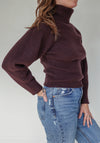 Vince Chunky Open Back Plum Cashmere Turtleneck