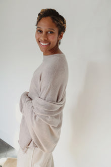 Brazeau Tricot Slouchy Muslin Cashmere Crew Sweater