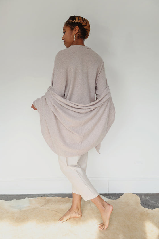 Brazeau Tricot Slouchy Muslin Cashmere Crew Sweater