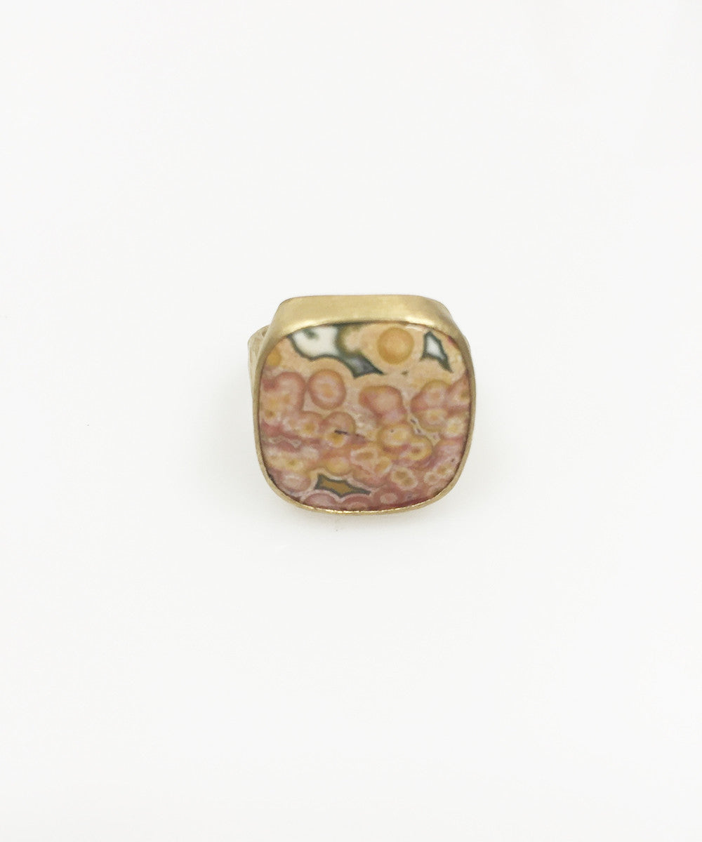 Heather Benjamin | Handmade Ocean Jasper Cushion Ring
