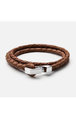 Miansai Sahara Leather Ipsum Wrap Bracelet with a Sterling Hook