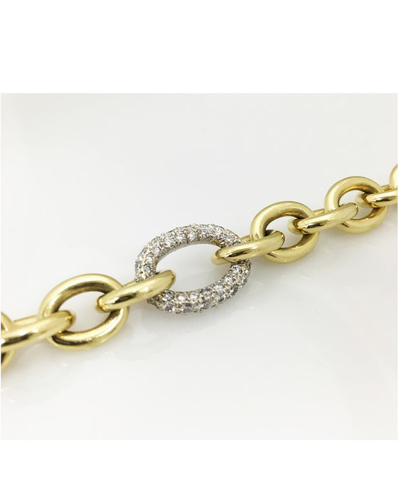 Handmade Cable Bracelet | 18 Karat Yellow Gold & Diamonds | Limited Edition