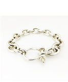 Sterling Silver Handmade Cable Bracelet with "D" Shackle Closure
