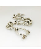 Sterling Silver Handmade Cable Bracelet with "D" Shackle Closure