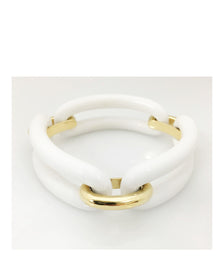  DFS 18KYG White Cacholong Bracelet