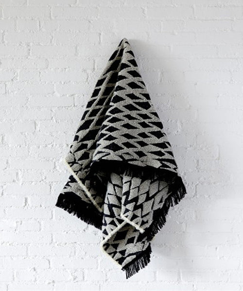 Diamond Verso Fringed Throw by The Oriole Mill