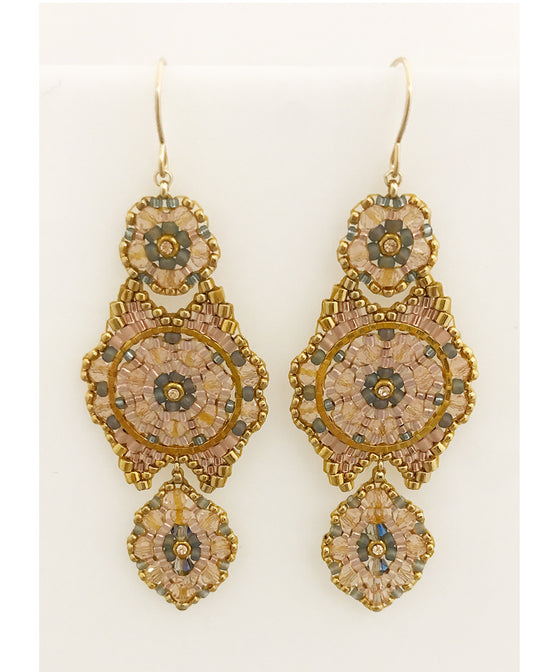 Miguel Ases Topaz Hydro Quartz, Swarovski and Miyuki Seed Bead Earring