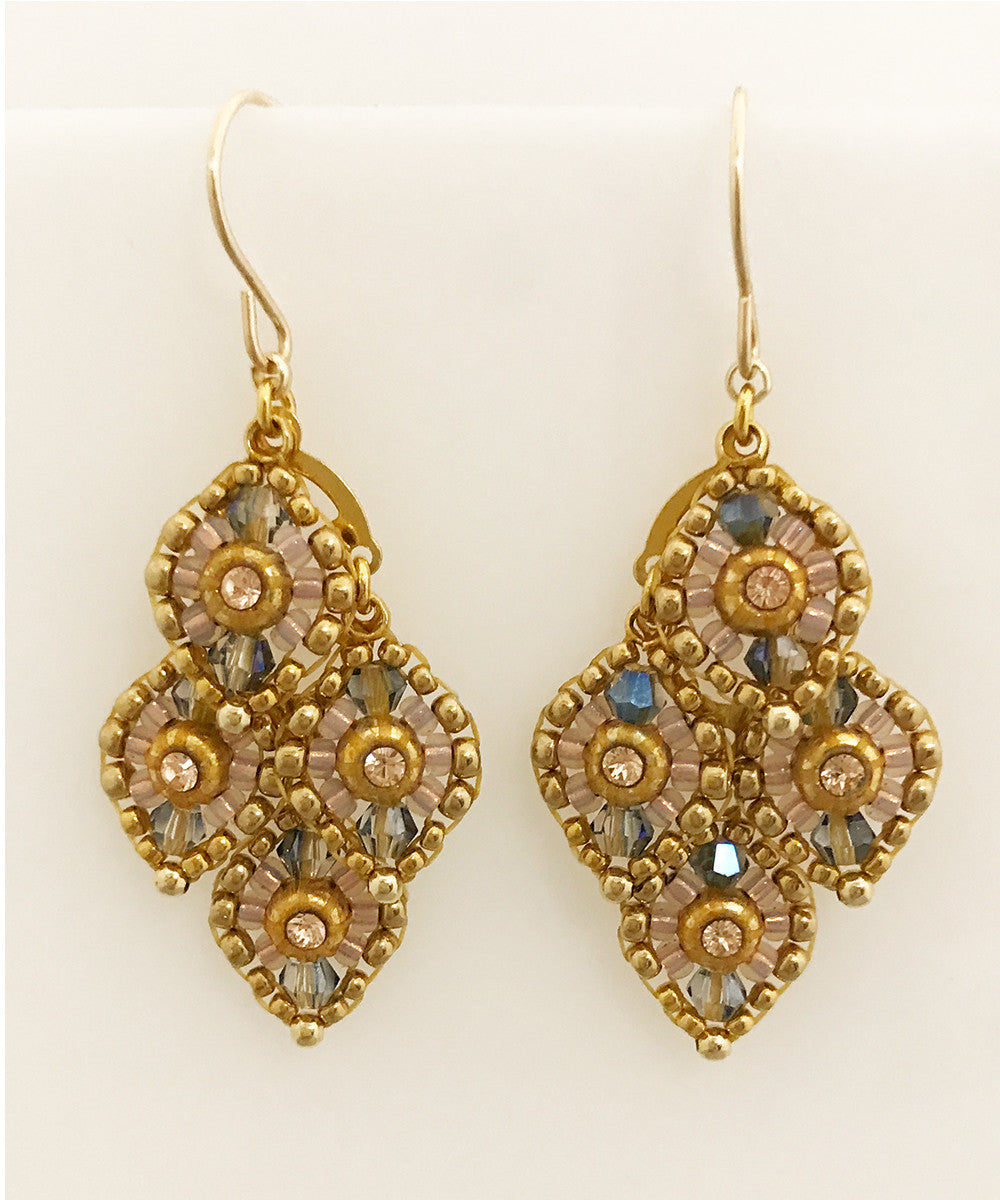 Miguel Ases Swarovski and Seed Bead Earring