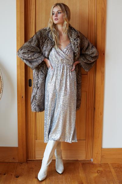 Emerson Fry Big Faux Fur Coat