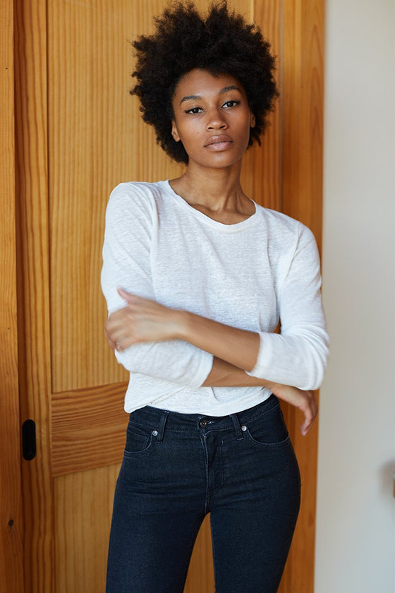 Emerson Fry Crewneck Ivory Linen T