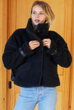 Emerson Fry cozy high neck shearling jacket in black, found at PATRICIA in Southern PInes, NC