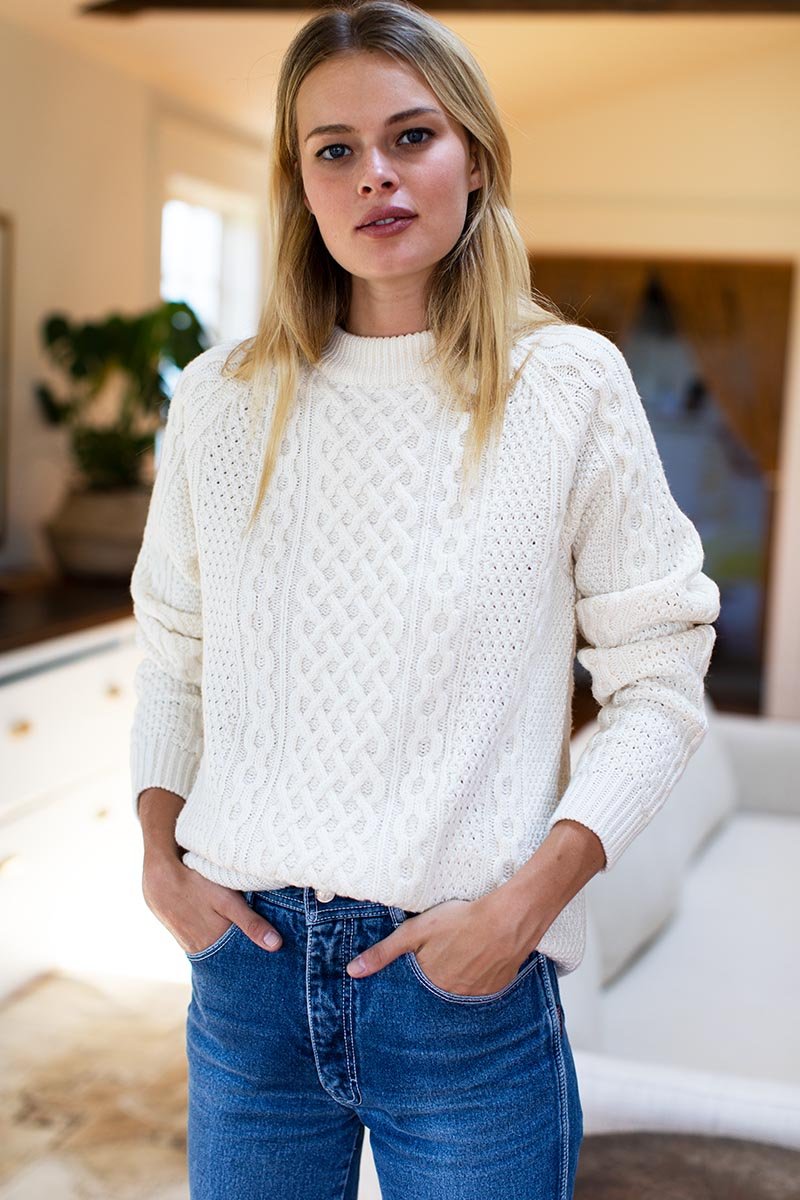 Emerson Fry Ivory Fisherman Sweater found at PATRICIA in Southern Pines, NC