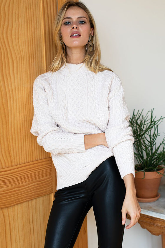 Emerson Fry Ivory Fisherman Sweater