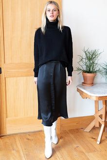  Emerson Fry Black Silk Midi Skirt 2