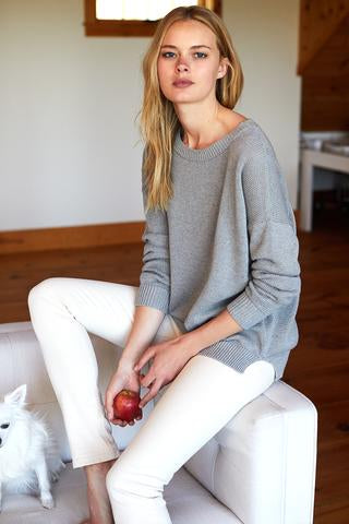 Emerson Fry cotton drop shoulder sweater, heather grey found at PATRICIA in Southern Pines, NC