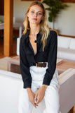Emerson Fry Black Utility Blouse