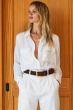 Emerson Fry White Utility Blouse