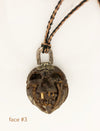 LoU Zeldis Carved Face Pendant on Leather