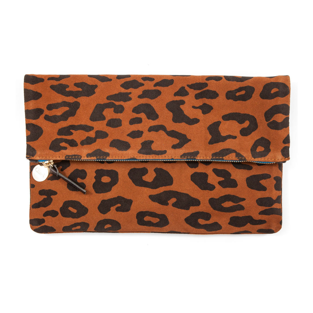 Clare V. Pablo Cat Suede Foldover Clutch