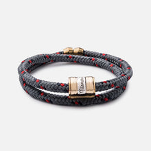  Miansai Charcoal Gray Casing Rope Bracelet with Brass Closure