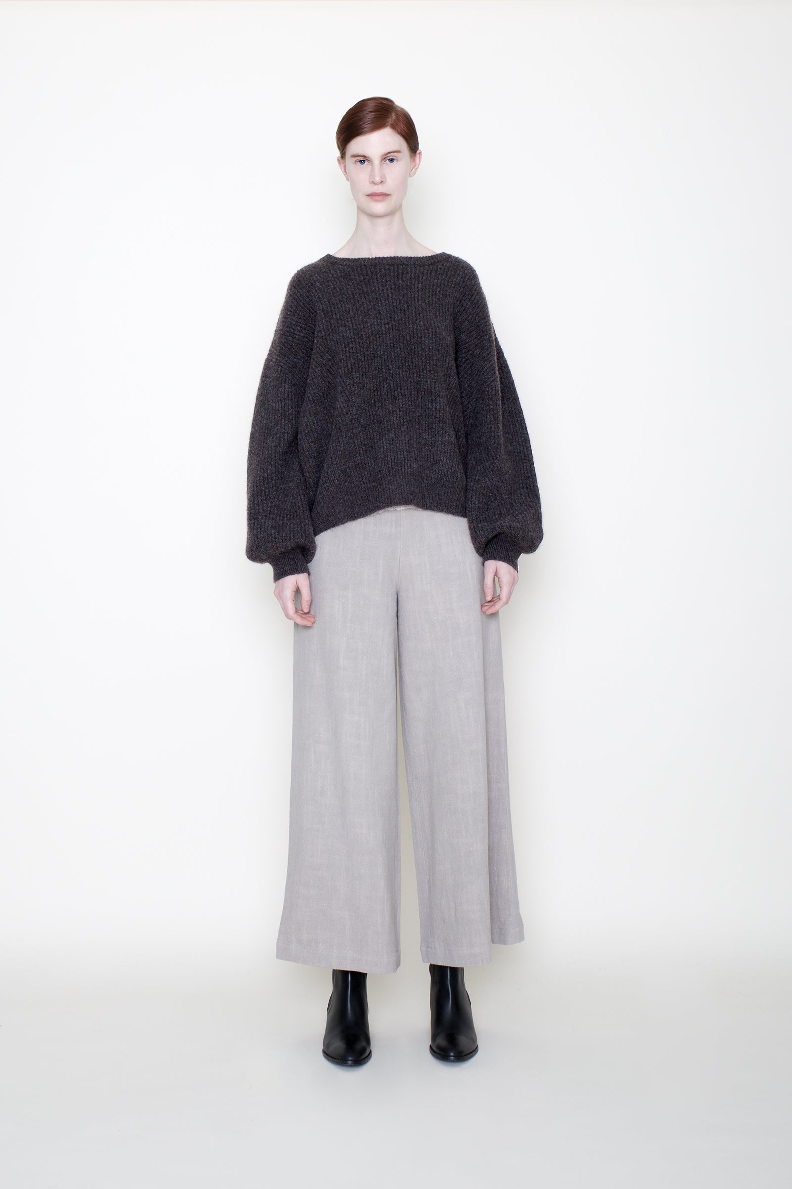 Szeki Poet Sleeve Ribbed Cotton Sweater