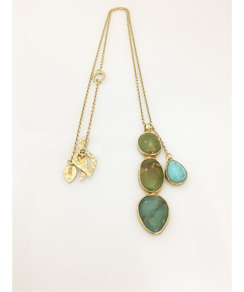 Heather Benjamin | Handmade Peruvian Opal and Mini Turquoise Necklace