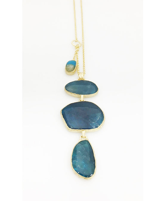 Heather Benjamin | Magical Blue Apatite Triple Drop Necklace