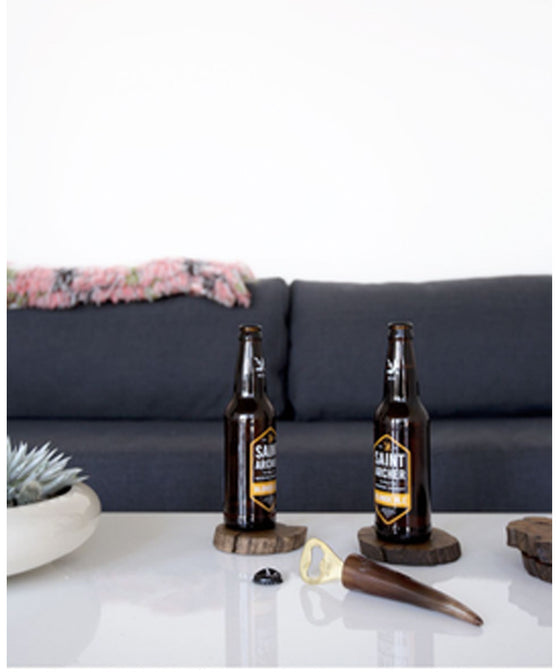 Rose and Fitzgerald Ankole Horn & Pure Brass Bottle Opener- Light