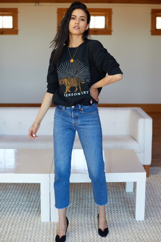 Emerson Fry Tiger Sweatshirt Black at PATRICIA