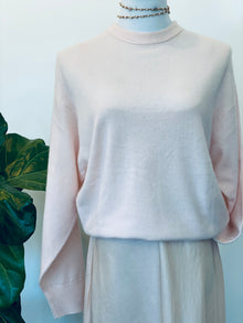  Brazeau Tricot Slouchy Mist Cashmere Crew Sweater