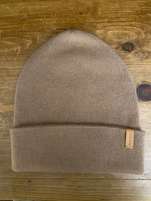  Vince Cashmere Oak Buff Fine Rib Double Layer Cuff Knit Hat
