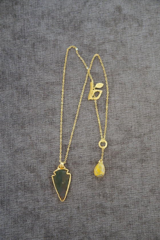 Heather Benjamin | Handmade Green Jasper Arrowhead Necklace