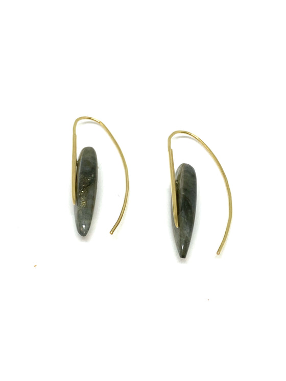 Rachel Atherley Feather Earrings in Labradorite