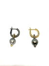 Nathan and moe mixed metal vermeil pave hoop with pearl drop found at Patricia in southern pines, nc