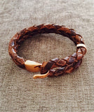 Miansai Beacon Leather Bracelet Rose Gold