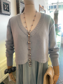  Brazeau Tricot Cashmere Curator Sweater in Pool