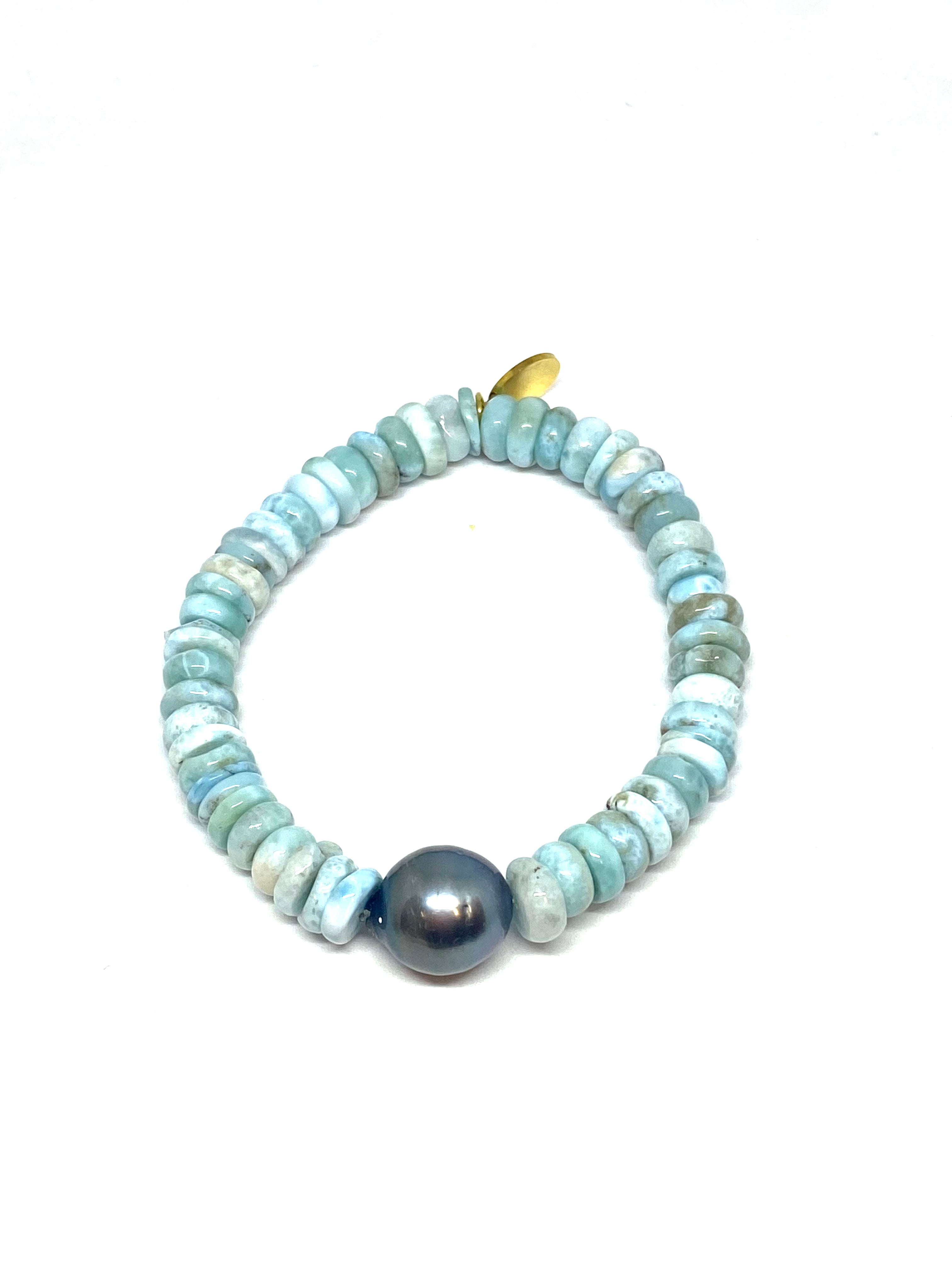 perle by Lola Tahitian pearl and Larimar bracelet found at Patricia in southern pines, nc 