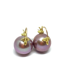  Gabrielle Sanchez Burgundy-Rosé Freshwater Pearl Flyer Earrings