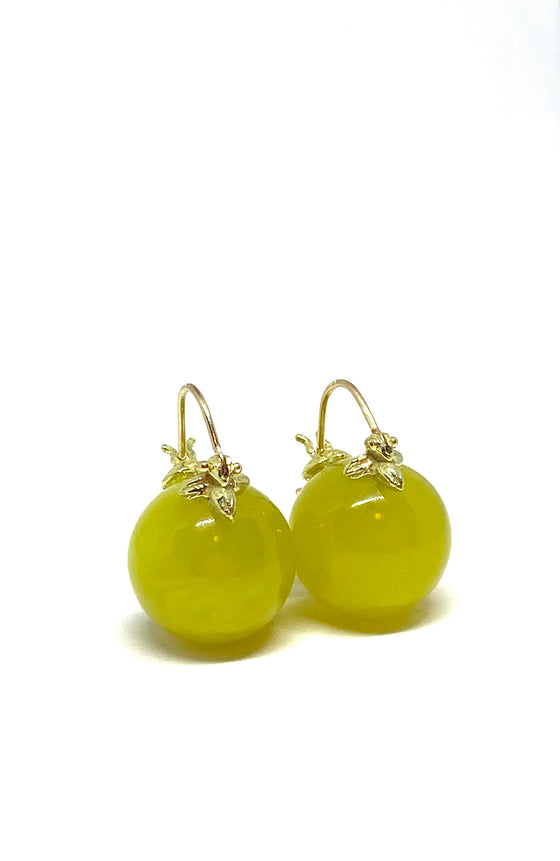 Gabrielle Sanchez Olive Jade Flyer Earrings