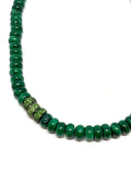 Nathan & Moe 16" Malachite Rondelle Necklace with Three Tsavorite Rondelles