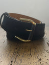 W. Kleinberg Black Hair Calf Belt with Horn Buckle