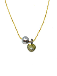  Nathan and Moe chain necklace with Tahitian pearl and heart pendant found at Patricia in southern pines, nc