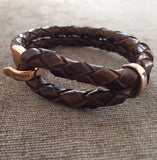 Miansai Beacon Leather Bracelet Rose Gold