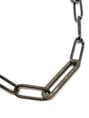 Nathan and Moe gunmetal large link chain with diamond pave link found at Patricia in southern pines, nc