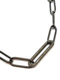 Nathan and Moe gunmetal large link chain with diamond pave link found at Patricia in southern pines, nc