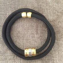  Miansai Black Casing Rope Bracelet with Brass Closure