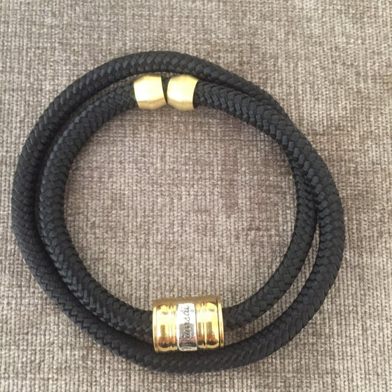 Miansai Black Casing Rope Bracelet with Brass Closure